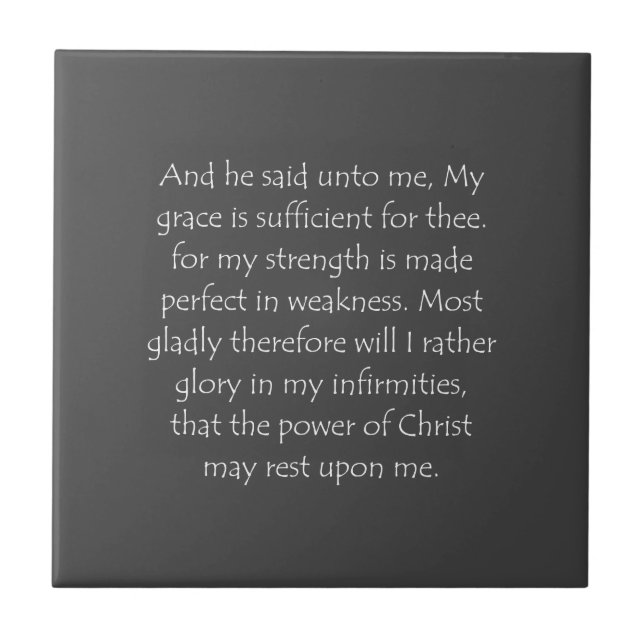 Scripture Quote 2 Corinthians 12 9 Tile (Front)