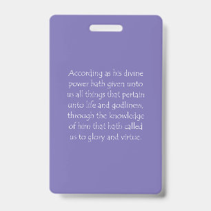 Scripture Quote 2 Peter 1 3 Badge