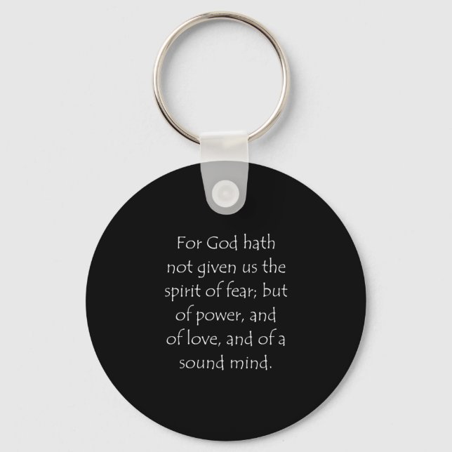Scripture Quote 2 Timothy 1 7 Keychain (Front)