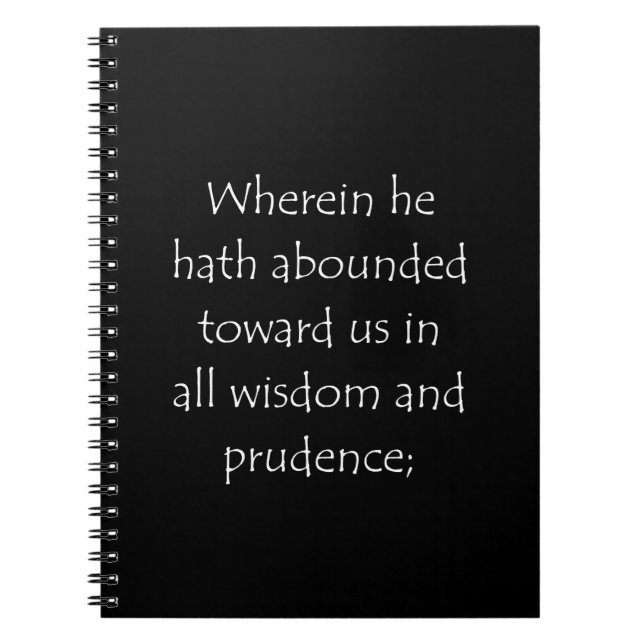 Scripture Quote Ephesians 1 8 Notebook (Front)