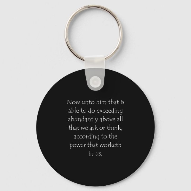 Scripture Quote Ephesians 3 20 Keychain (Front)