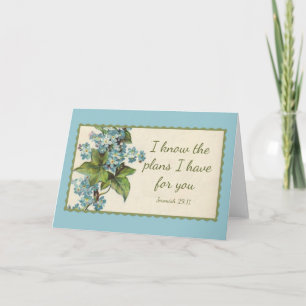 Scripture Quote Flowers Greenery Vintage Card