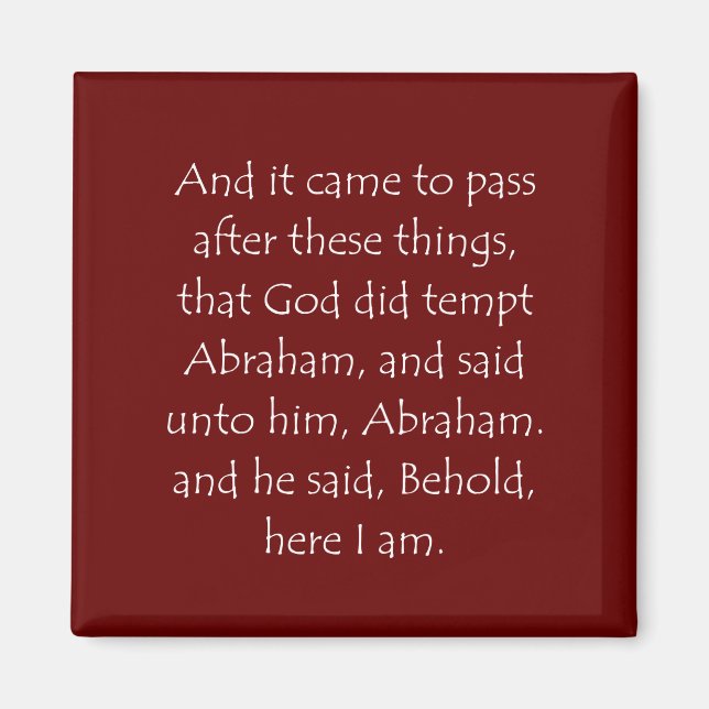 Scripture Quote Genesis 22 1 Magnet (Front)