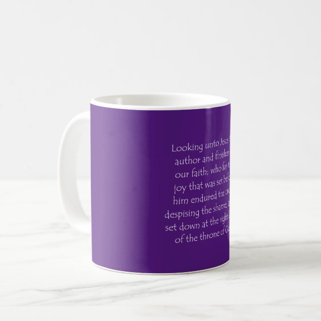 Scripture Quote Hebrews 12 2 Coffee Mug (Front Left)