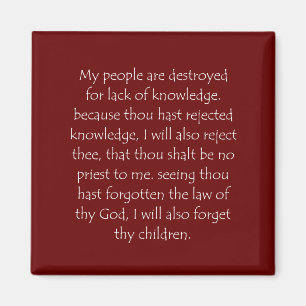 Scripture Quote Hosea 4 6 Magnet