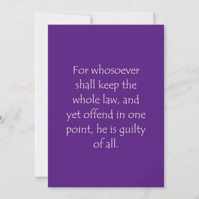 Scripture Quote James 2 10 Thank You Card (Front)