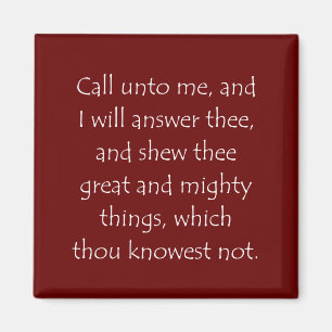 Scripture Quote Jeremiah 33 3 Magnet