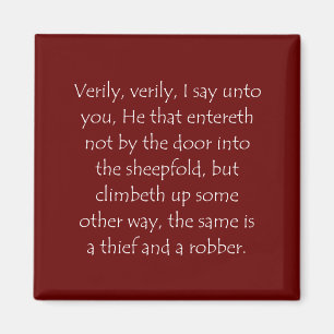 Scripture Quote John 10 1 Magnet