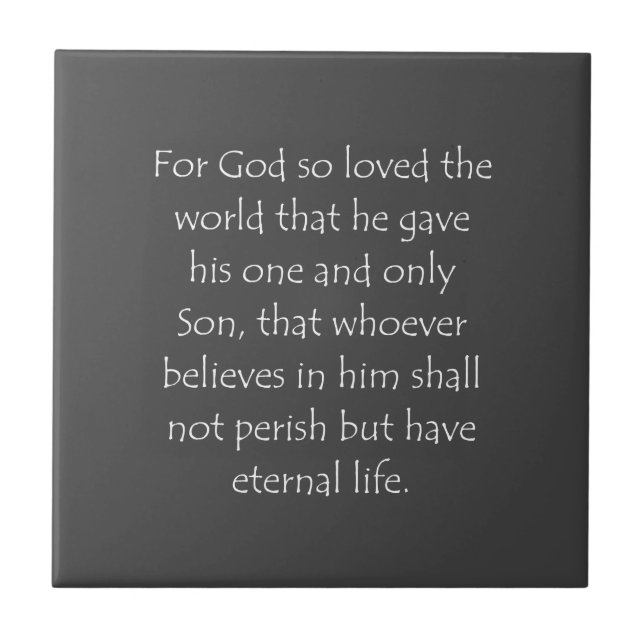 Scripture Quote John 3 16 Tile (Front)