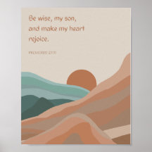 Scripture Quote Landscape Neutral Boho Wall Art