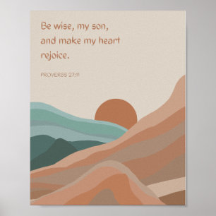 Scripture Quote Landscape Neutral Boho Wall Art