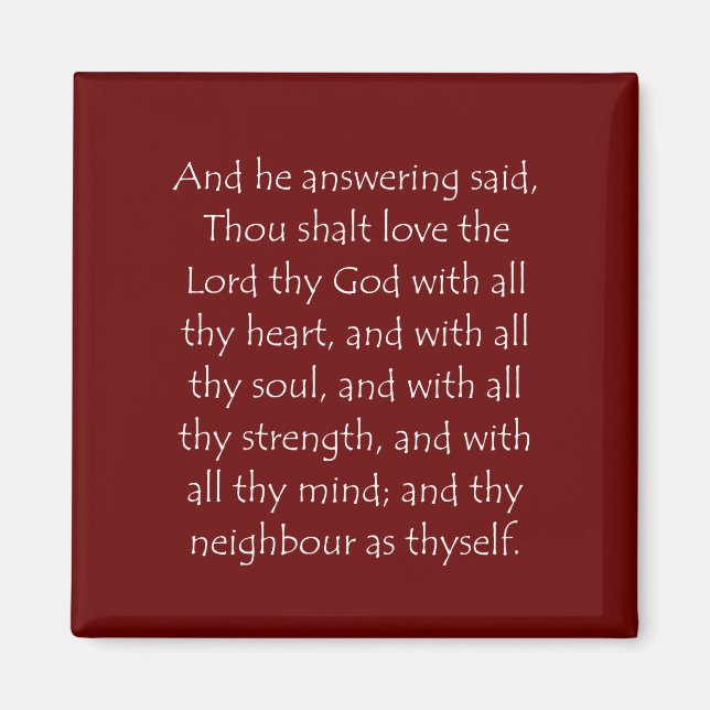 Scripture Quote Luke 10 27 Magnet (Front)