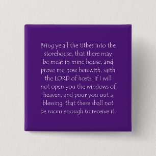 Scripture Quote Malachi 3 10 2 Inch Square Button