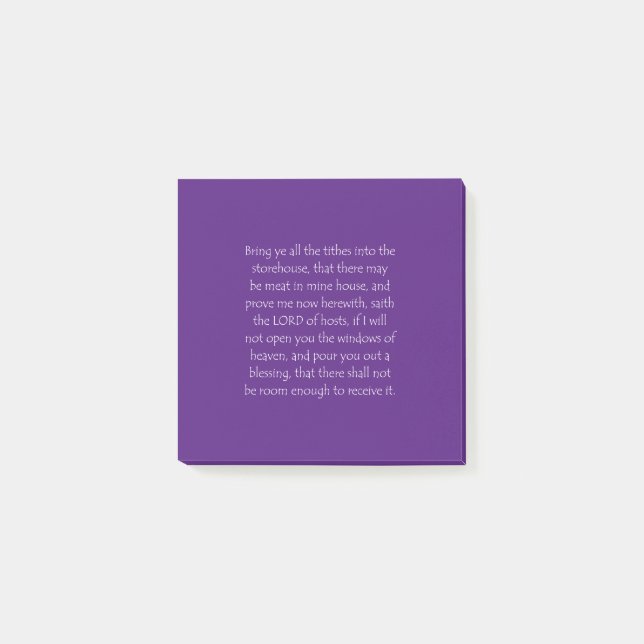 Scripture Quote Malachi 3 10 Post-it Notes (Front)