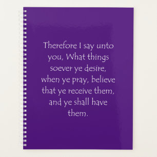 Scripture Quote Mark 11 24 Planner