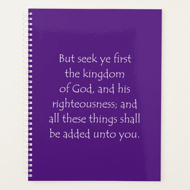 Scripture Quote Matthew 6 33 Planner (Front)