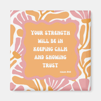 Scripture Quote Mustard Pink Abstract Bible Verse Magnet