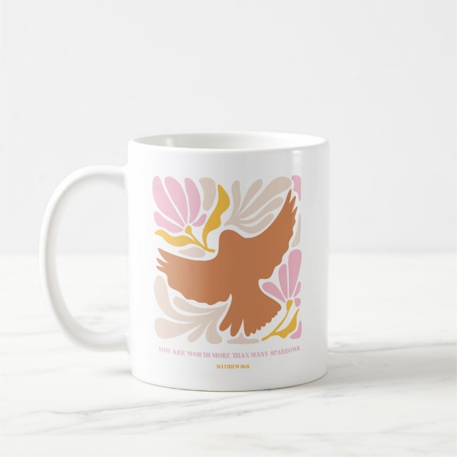 Scripture Quote Neutral Boho Christian JW Art Coffee Mug (Left)