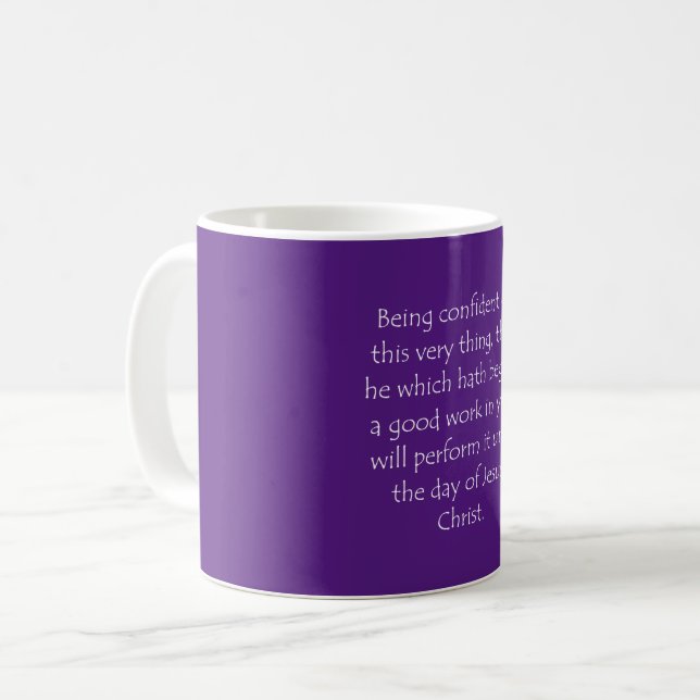 Scripture Quote Philippians 1 6 Coffee Mug (Front Left)