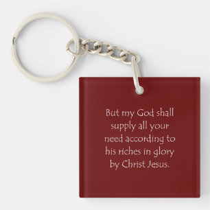 Scripture Quote Philippians 4 19 Keychain