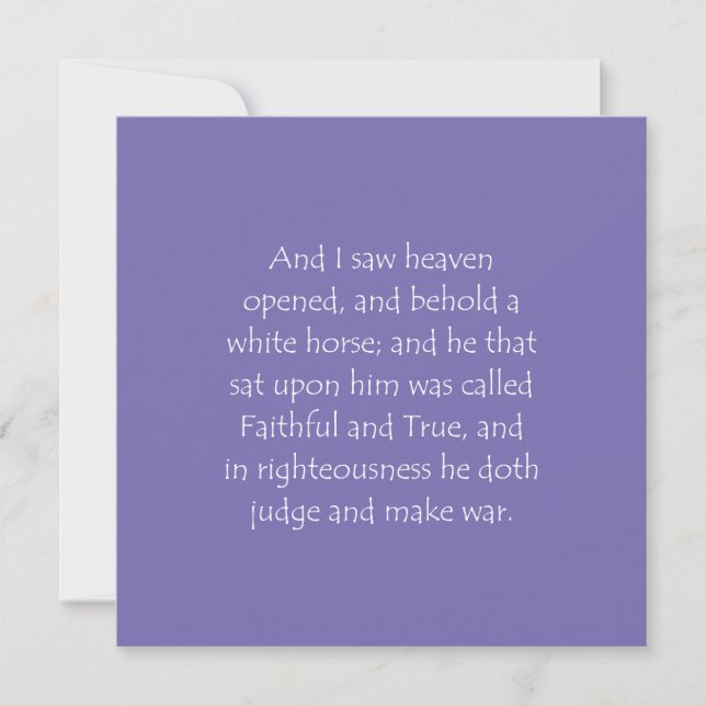 Scripture Quote Revelation 19 11 Invitation (Front)