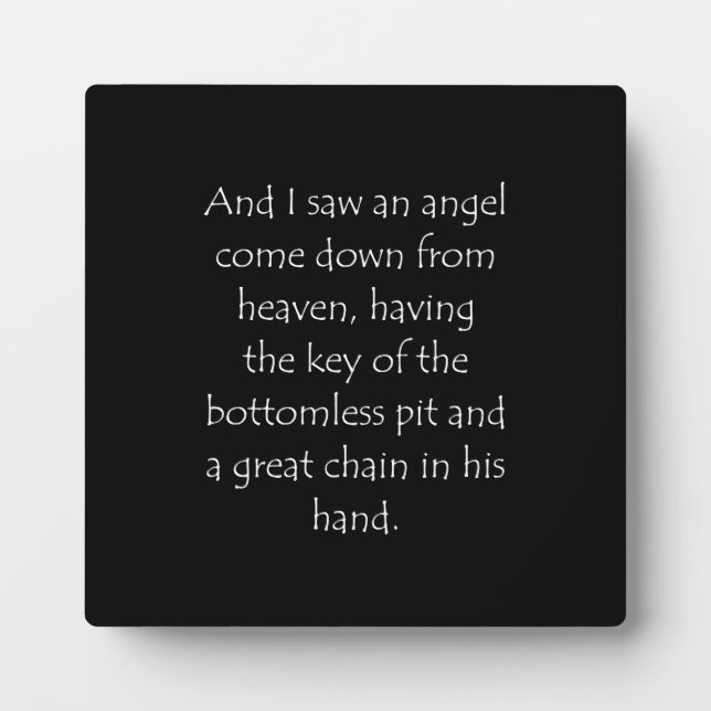 Scripture Quote Revelation 20 1 Plaque (Front)