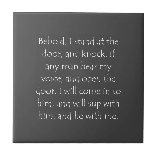 Scripture Quote Revelation 3 20 Tile (Front)