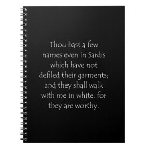 Scripture Quote Revelation 3 4 Notebook