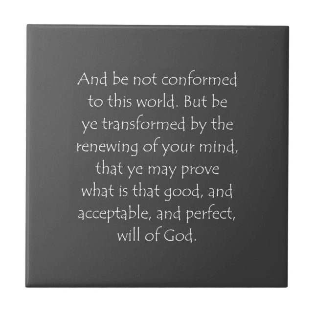 Scripture Quote Romans 12 2 Tile (Front)