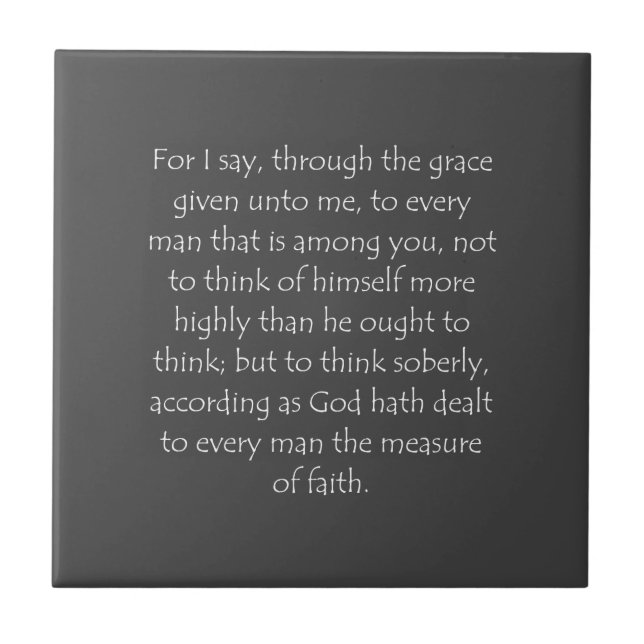 Scripture Quote Romans 12 3 Tile (Front)