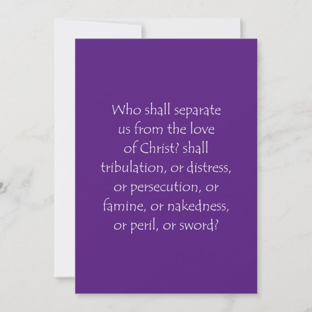 Scripture Quote Romans 8 35 Thank You Card (Front)