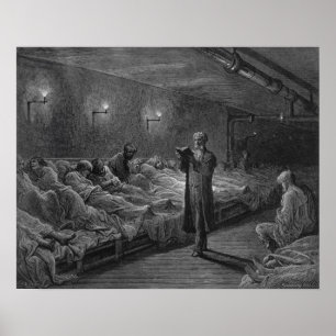 Scripture Reader in a Night Refuge Poster