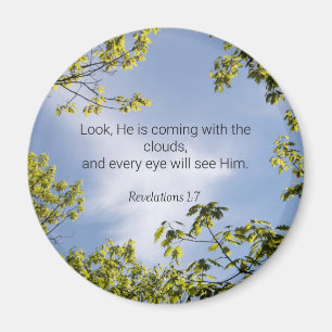 Scripture, Revelations 1:7, Magnet