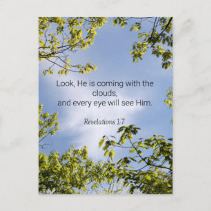 Scripture, Revelations 1:7, Postcard