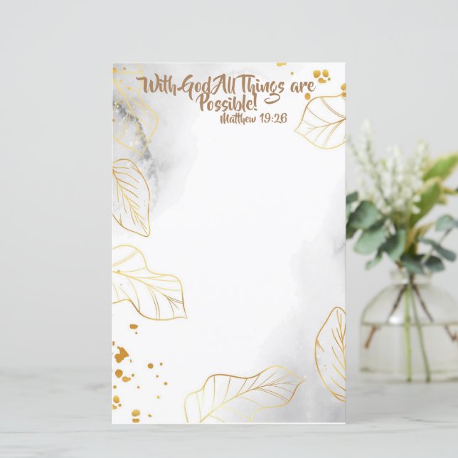 Scripture Stationary With God All Things Possible (Standing Front)