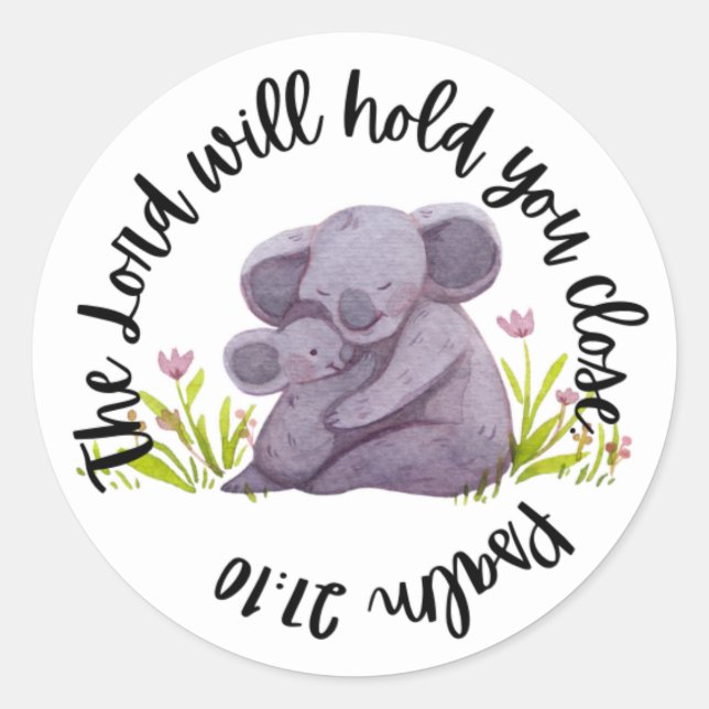 Scripture Sticker (Psalm 27:10 Koala) (Front)