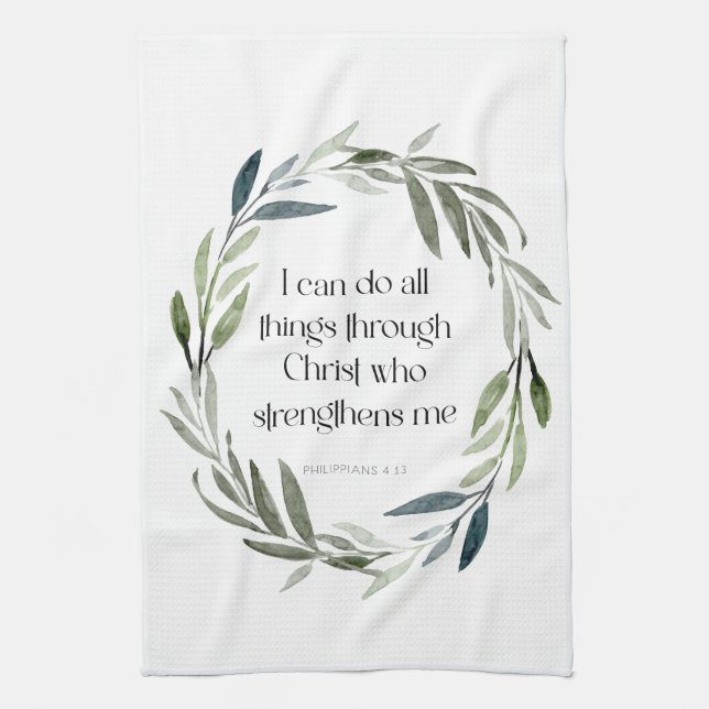 Scripture Tea-Towel  | Philippians 4:13 Kitchen Towel (Vertical)