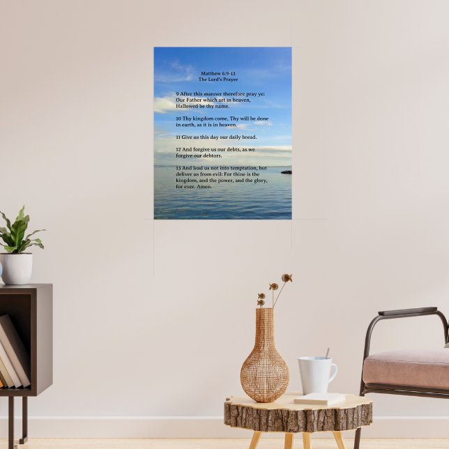 Scripture Template, The Lord's Prayer, sea, sky  Poster (Living Room 3)