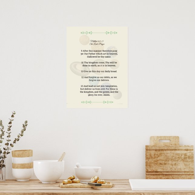 Scripture Template, The Lord's Prayer, solar  Poster (Kitchen)