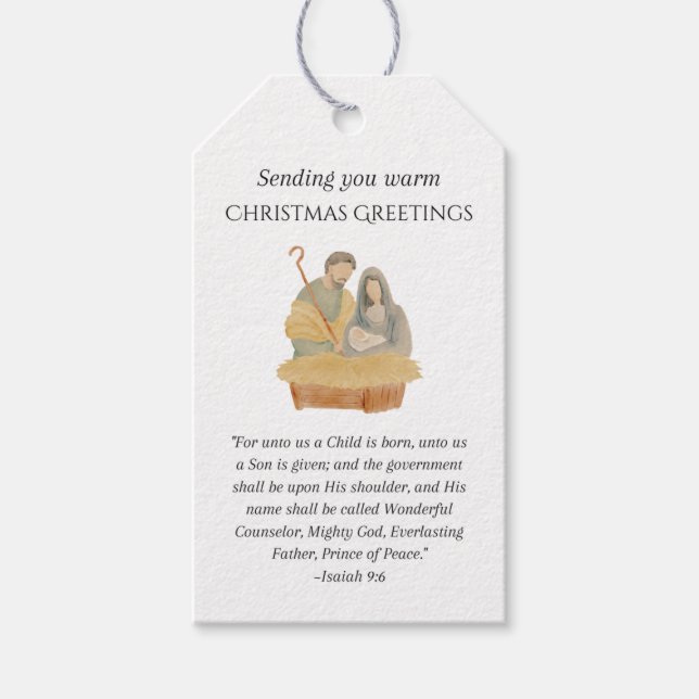 Scripture-themed Christmas Gift Tags (Front)