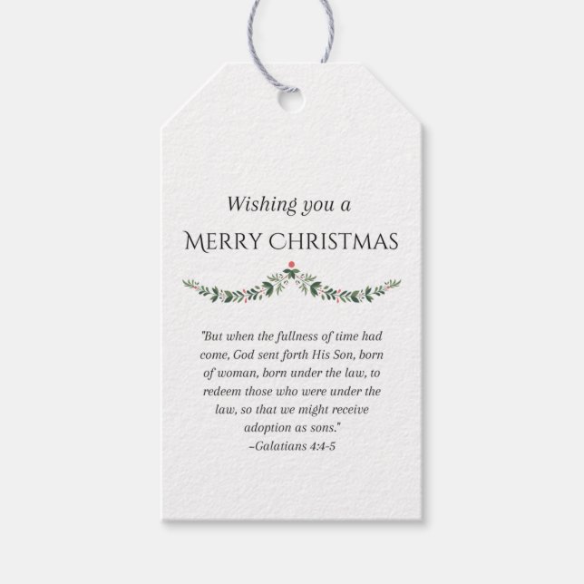 Scripture-themed Christmas Gift Tags (Front)