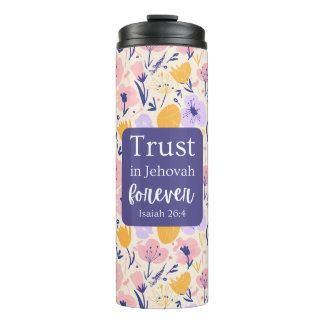 Scripture Thermal Tumbler Floral Design