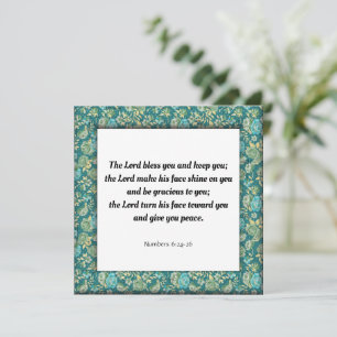 Scripture verse Numbers 6:24-26 Card