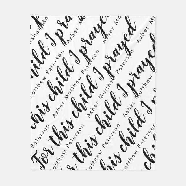 Scripture Verse Personalized Baby Fleece Blanket (Front)