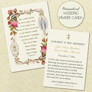 Scripture Virgin Mary Catholic Wedding Prayer Card