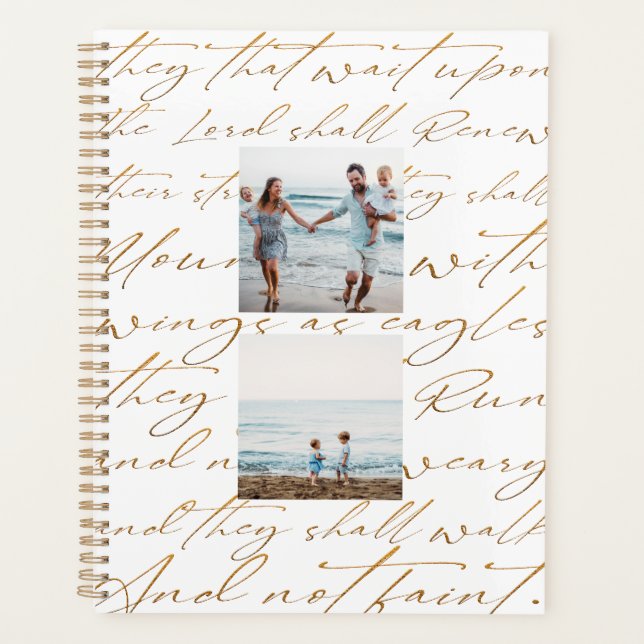 Scripture Wait Upon the Lord Three Photo Planner (Front)