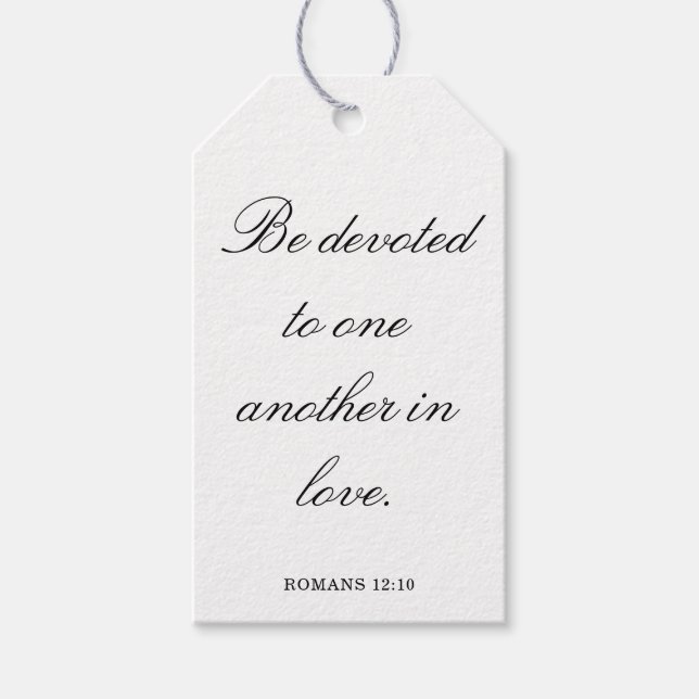 Scripture Wedding Centerpiece, Bridal Shower Decor Gift Tags (Front)