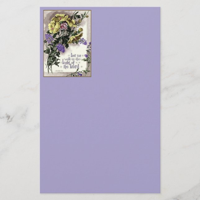 Scripture With Flowers Stationery (Front)