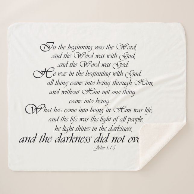 Scripture Word of God John 1 Sherpa Blanket (Front (Horizontal))