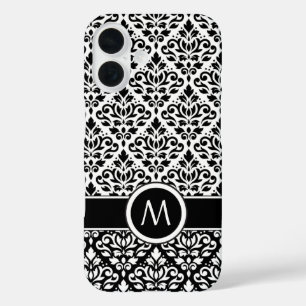 Scroll Damask 2Part Ptn BW Band (Custom) iPhone 16 Case